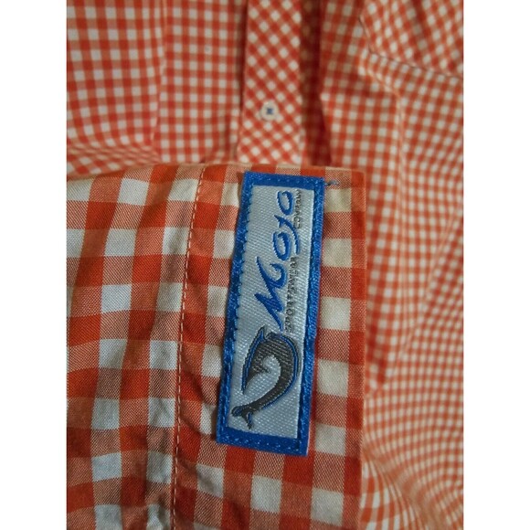Mojo‎ Sportswear Button Up Shirt Gingham Plaid Long Slv Red White Mens L - Picture 3 of 5